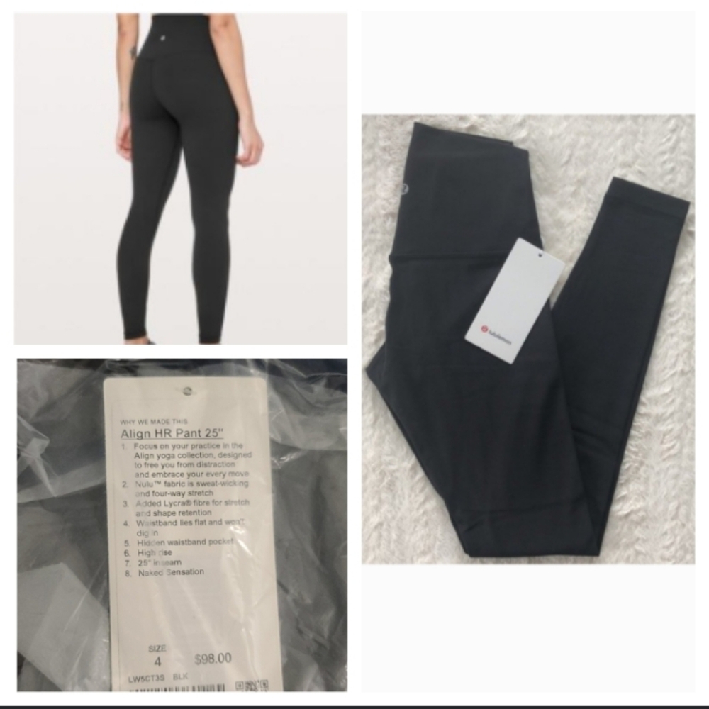 NWT π Lululemon π Align 25" Black Size 4 - Picture 6 of 13